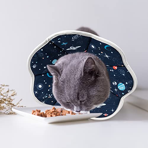 Depets Cat Cone Soft, Adjustable Recovery E-Collar for Pet Neck Size 9.5 in | Lightweight, Waterproof, Easy to Clean, Fits Kittens, Puppies, Rabbits after Surgery or Grooming, Prevents Licking Wounds