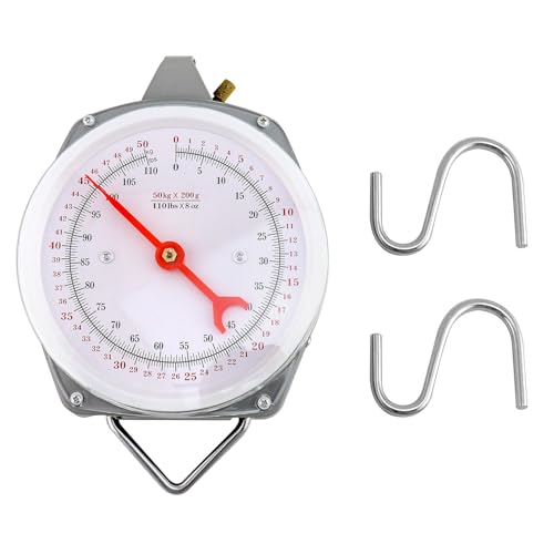 QWORK 2 Pack Precision Hanging Scale, 110lbs / 50kg Capacity, Dual Unit, Heavy Duty - size: 110 lb / 50 kg (2-Pack)