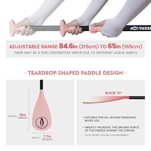 Tuxedo Sailor SUP Paddle - 3 Piece Adjustable Stand Up Paddle Board Paddle - Lightweight & Floating Paddle Board Oar - Durable and Packable, Reinforced Nylon Blades - Efficient Stroke - color: single black