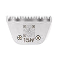 Fresh 15W Dog Grooming Blade, 3/64" (1.0 mm) Cut, Fits Andis, Oster, Wahl A5 Detachable Clippers, High-Carbon Steel with Chrome Coating, Sharp & Durable Blade for Sanitary or Detail Grooming - size: 15W