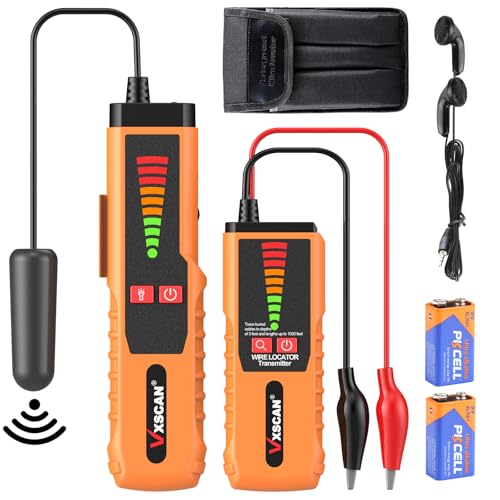 Underground Cable Locator, F04 Wire Tracer with Probe and Earphone, Cable Tester for Locating Breakage in Dog Fence, Irrigation Control & Electrical Wires - color: Yellow