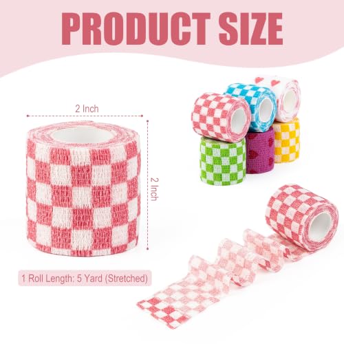 Vet Wrap Cohesive Bandages, Self-Adhesive Bandage Wrap, Breathable Non-Woven Self Adherent Tape for Pet Dog Leg Paw Wound, Horse, Cat, First Aid & Ankle Sprain, 2 Inch (6 Rolls) - color: 6 Rolls B