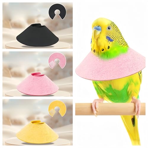 3 Pack Anti-bite Bird Collars Anti-Grab Feather Plucking Wound Healing Safety Elizabethan Collar Neck Protector Recovery Cones for Budgerigar Cockatiel Lovebirds Cockatoo Parrots-L - size: L