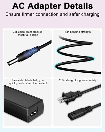 12V Power Adapter Compatible with KEBONNIXS KDI-12 KDI12 Incubator Humidity Display Egg Candler Automatic Egg Turner Power Supply for Hatching Chickens BX-1204000 BX1204000 DC12V Power Cord
