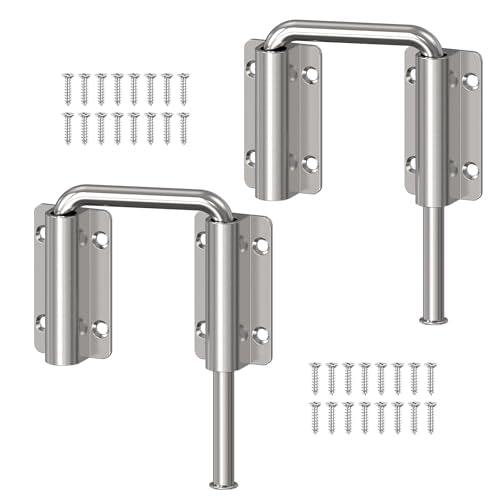 Upgraded Sliding Door Loop Lock, Barn Door Latch, Silver-2PCS | 2.38″ Multi-Angle Locks for 90/180 Degree Aluminum Alloy Security Gate Latches for Fence, Window, Closet, Bedroom, Screen - color: Silver-2PCS