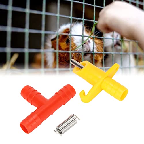 Yosoo Rabbit Nipple Drinker, 100pcs Rodent Automatic Waterer with Stainless Steel Nipple 3 Way Tee Design for Feeding Guinea Pigs Rabbits Ferrets