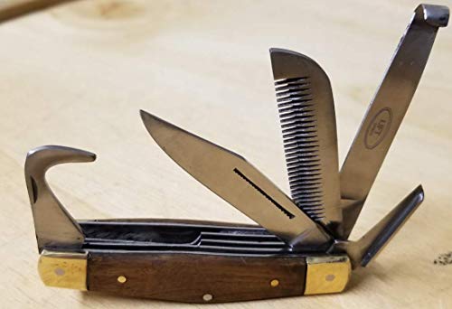 Horsemen Horse Care Farrier Tool Multi Hoof Knife Tool Comb Pick Grooming PocketHoof Probe. Trimming Knife. Long Thinning Knife. Hoof Pick. All Purpose Cutting Blade.