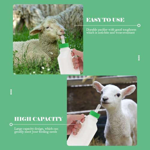 Angoily Lamb Feeding Bottle 29Oz Animal Feeding Bottle with 3 Nipples Livestock Milk for Sheep Baby Goats and Calves Large Capacity Farm Supply