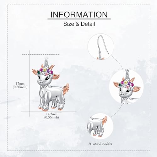 Goat Earrings 925 Sterling Silver Sheep Earrings Goat Jewelry Gifts for Women Mom Wife