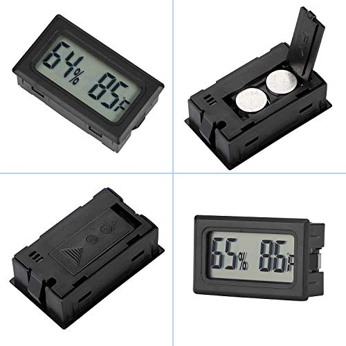 Reptile Thermometer Hygrometer Meter Indoor Temperature Gauge | Fahrenheit ℉ Mini Digital Humidity for Outdoor Office Humidors Jars Incubators Guitar Case