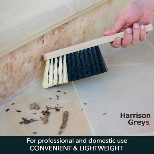 11.2" Hand Broom Medium-Soft Bristles Bench Brush, Sweeping Brush with Wooden Handle, Lightweight Dusting Brush, Handheld Small Broom, Shop Brush - size: 11.2"