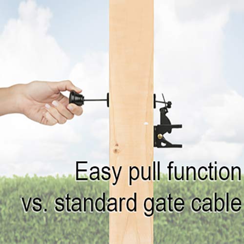 National Hardware Gate Latch Cable Pull, 10 3/4 in, Spring Loaded, Black | Opens the Latch From Either Side, Fits 2.5 in to 4 in Posts; WeatherGuard Rust-Resistant Finish, Easy Install - size: 40"