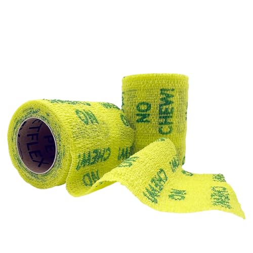 OVIK Health PetFlex No Chew – Flexible Self-Adhering Elastic Bandage for Wound Care – First Aid Wrap for Small Animals Like Dogs, Cats, and Other Pets - 3 inch, 2 Rolls - color: No Chew, size: 3 Inch 2 Count