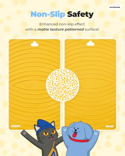 Premium Non-Slip Dog Bath Mat with Drying Hooks, 15.8 x 21.7 in | Made with High-Quality Materials for Sturdy, Durable Use, Versatile for Bathtubs & Sinks, Easy to Clean & Store, Yellow