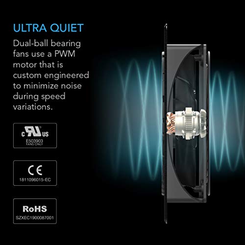 AC Infinity AIRPLATE S3, Quiet Cooling Fan System 6" | With Speed Control, for Home Theater AV Cabinets - size: Single 120