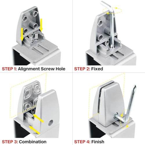 4 Packs Sneeze Guard Support, Aluminum Vertical Partition Board Clamp, Acrylic Desk Divider Support Clamp, Desk Shield Privacy Panel Clamps for Clear Shield for Countertop Reception - size: Downclamp & 4pcs