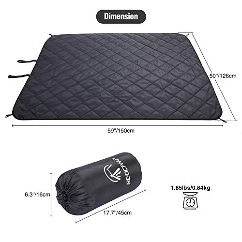 REDCAMP Large Camping Blanket with Sherpa Lining, Black 59"x50" | Cold Weather Warm Thick Outdoor Blanket Comfy Foldable & Windproof for Camping Stadium,Car,Picnics,Pet,Trip,Machine Washable - color: 50"x 59" Black