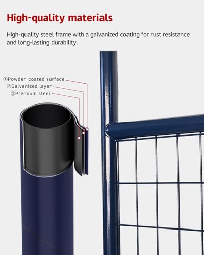 Farm Gate 4ft×50in, PVC-Coated Welded Steel Livestock Gate, Blue | 2 x 4 in no-climb wire mesh and fully welded frame for goats, sheep and hogs; suitable for pens, pastures, corrals and farms