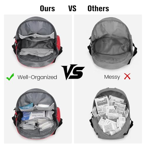 Gatycallaty First Aid Bag Empty Backpack Emergency Bags First Responder Trauma Treatment with 13 Pockets for Outdoor Hiking Travel Field Trips Camping Road Trip Essentials (Red) - color: Red
