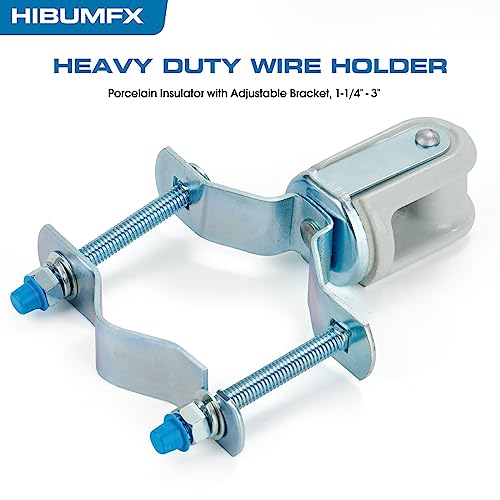 Heavy Duty Wire Holder, Porcelain Insulator with Adjustable Bracket, 1-1/4" - 3" (1)