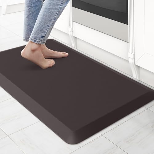 KitchenClouds Kitchen Mat Cushioned Anti Fatigue Kitchen Rug Non Slip Standing Mat Comfort Floor Mats for Sink Office (17.3"x60"- 0.8inch) - color: Chocolate, size: 60"L x 17.3"W x 0.8"Th