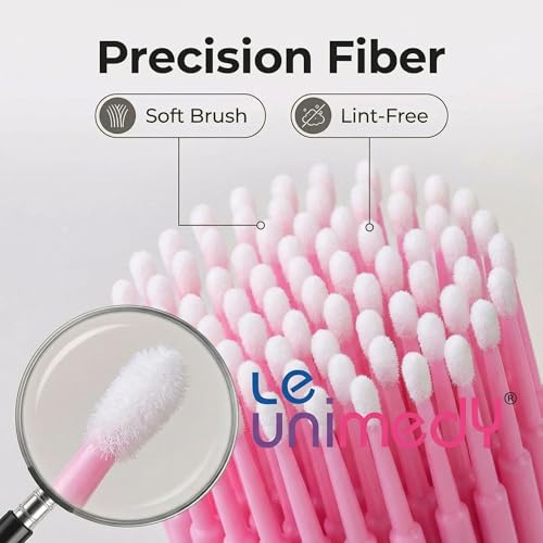 LE UNIMEDY 400PCS/Box Cotton Swabs, Disposable Micro Applicators Brush, Cosmetic Brush, Micro Swabs, Microswabs 2.0mm Pink - size: 2.0mm, Pink