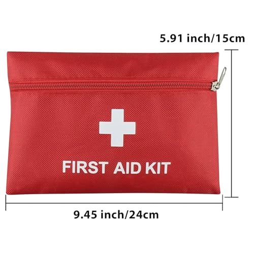 12pcs Mini First Aid Kit Empty Bag, Travel Empty First Aid Kit Pouch with Zippered for Emergency at Home, Boat, Camping, Hiking(Bag Only) - size: 24 x 15cm(9.45 x 5.91 Inch)