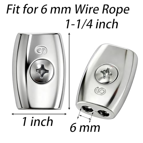 TOPZEA 20 Pcs Electric Rope Connectors 6 mm Poly Rope Connector, Galvanized Aluminum Alloy Heavy Duty Electric Fence Wire Connectors for Agricultural Fencing, Horse Fence Accessories