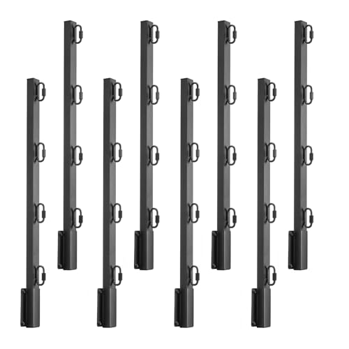 VEVOR Fence Post Extender, 8 Packs 23.8 in Barbed Wire Arm, Sturdy Steel Fence Height Extender, Flat or Surface Mounted Barbed Wire Extension Arms, Protect Privacy and Prevent Pets Jumping Off - style: Square