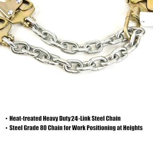 Rebar Positioning Chain Assembly with Swivel Double Self-Locking Snap Hooks Construction Positioning Chains ANSI/OSHA Compliant