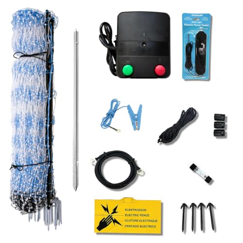 42" x 164' Standard Electric Poultry Netting Kit with A/C Energizer (11/42/3) Electric Chicken Fence Kit for Backyards, Homesteads, and on Farms and Ranches - style: AC Energizer- N1500