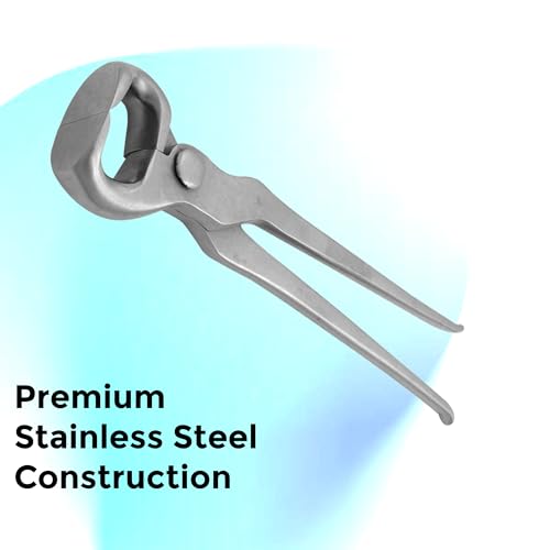 15" Curved Hoof Nipper, Carbon Steel & Chrome Vanadium Farrier Tool for Horses – Durable, Sharp & Rust-Resistant - size: 15"Curved Hoof Nipper