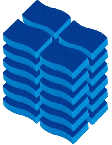 Elitra Home Heavy Duty Scrubber Sponge with Smell Resistant Hydrophilic Foam Technology, Odorless - Blue, Pack of 24 | Non-Scratch Hydrophilic Foam Technology - Curved Grip, Dual-Sided Foam & Acrylic Grain Surface, Made in USA - size: 24 Count (Pack of 1)