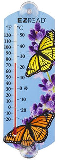 Headwind Consumer Products 840-0058 EZREAD Indoor/Outdoor Thermometer with Butterfly 10" - color: Blue/Yellow/Orange