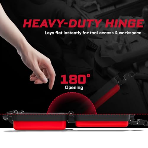 Geinxurn 3 Pieces Metal 11 Inches Steel Tool Organizer Portable Toolbox Red, Black and Yellow, Durable ABS Tool Storage with Plastic Handle and Double-Buckles - color: 3PCS