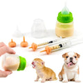 Pet Feeding Bottle and Syringe Set for Puppies and Kittens(1 Bottles,2 Syringes,6 Nipples) Green - color: Green