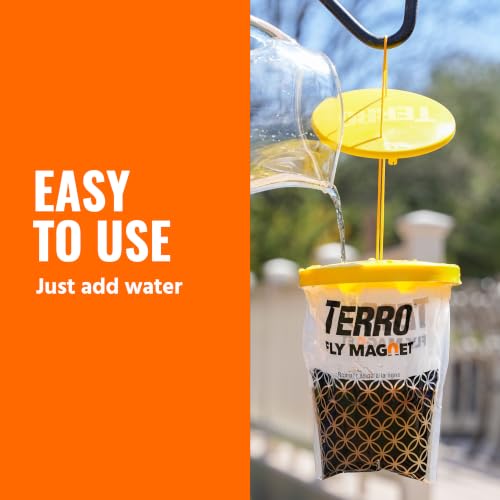 TERRO Fly Magnet Disposable Outdoor Fly Trap with Bait - T524 - Outdoor Fly Trap - Attract & Trap Flies Easily - Effective Insect Control