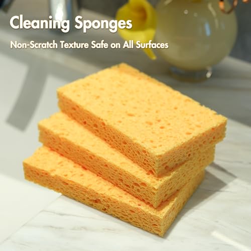 6 x 3.6 x 0.9 Inch JK SP-T22 Large Sponge, Kitchen Sponges, Handy Sponges, Cellulose Sponges, Dish Washing Sponge, Natural Sponge, Car Washing Sponge, Eco Friendly Sponge - size: 6.0x3.6x0.9 Inch (Pack of 3)