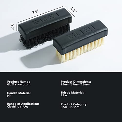 GUZI 2Pcs Professional Cleaning Shoe Brush Plastic Soft Brush Hard Brush Household Cleaning Set Shoe Care Leather Care Shoe Brushes for Cleaning