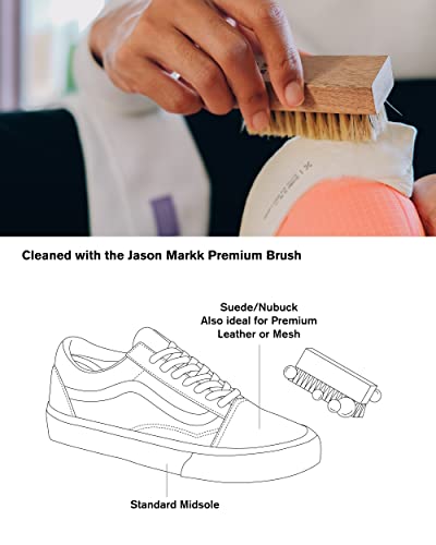 Jason Markk Delicates Shoe Cleaning Brush, Soft Bristles & Walnut Wood, Sneaker Care, Extra Gentle, Ideal for Footwear, Safe for Leather, Suede, Nubuck, Cotton, Knits - size: 1 Count (Pack of 1), style: Premium Brush