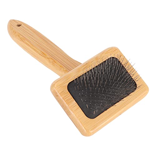 Sheepskin Wool Brush, Macrame Slicker Brush with Air Bag Cushion for Grooming and Removing Shedding (S) - size: S