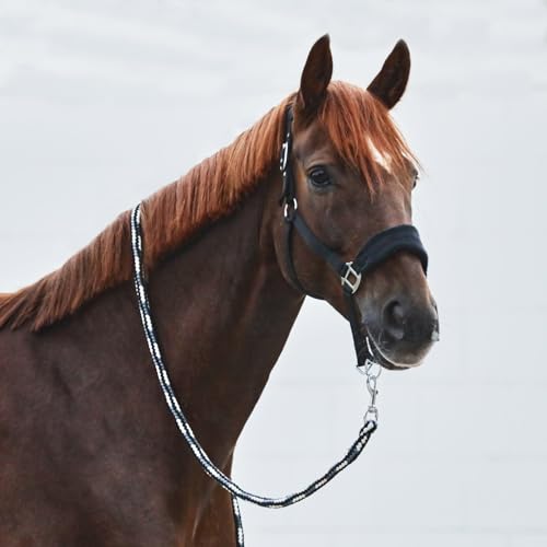 HORZE Fleece-Padded Adjustable Horse Halter, Soft Comfort, Easy On/Off - color: Black, size: Horse