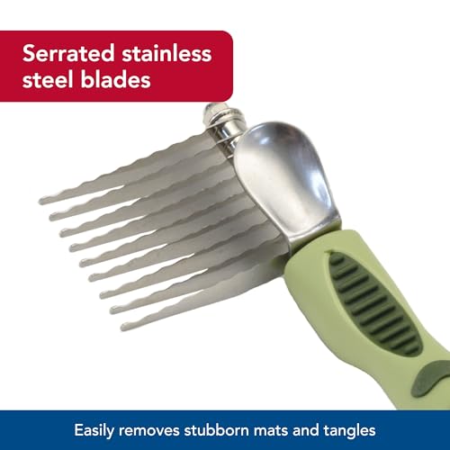 Coastal Pet Safari Dog De-Matting Comb - Serrated Stainless Steel Grooming Tool for Dogs with Medium to Long Hair - Keeps Coats Smooth & Soft - One Size