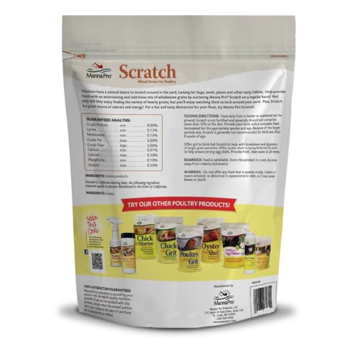 Manna Pro Ultimate Chicken Scratch Multigrain Treat, 10 lb Bag | Nutrient-Rich Scratch Grain Blend, Natural Multigrain Treat, Encourages Natural Foraging, For Chickens & Poultry - size: 10 Pound (Pack of 1)