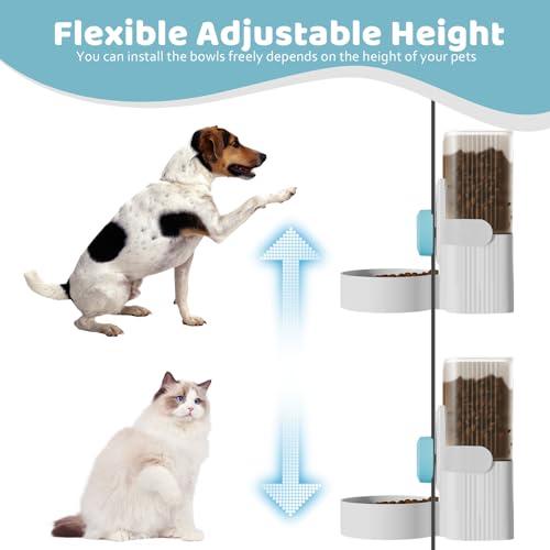 Hanging Cage Auto Pet Food Bowl Water Bottle Dispenser, 1L, Blue | Auto Gravity Pet Feeder and Waterer Set, Kennel Feeding Station, Crate Feeder Dish, For Rabbit Puppy Cats Ferret - color: Blue