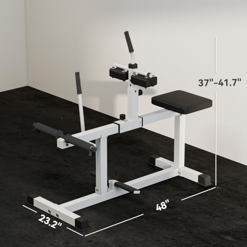 Soozier Seated Calf Raise Machine for Home Gym Waist Arm Training | Adjustable Calf Machine Leg Extension - color: White