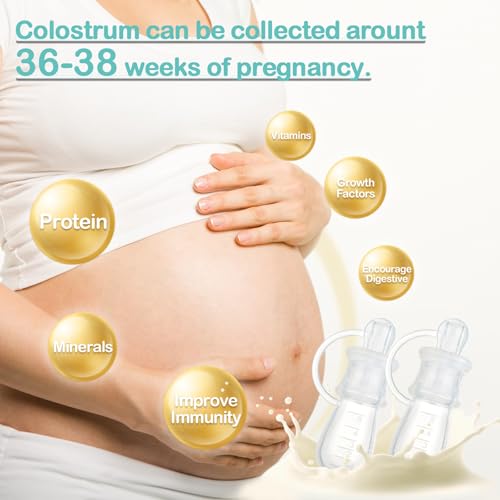BumbleBee Colostrum Collector Syringes Reusable Breast Milk Collector, Multi-Use Colostrum Container with Storage Case, Cotton Wipe & Cleaning Brush, BPA Free, 5ml-6pcs