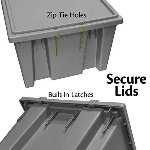 Akro-Mils 35190 Nest and Stack Plastic Storage Container and Distribution Tote, (19-1/2-Inch L x 15-1/2-Inch W x 10-Inch H), Gray, (6-Pack) - color: Grey