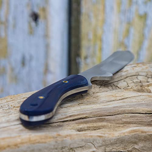 WHISKEY BENT HAT CO. Sendero Caper 440 Stainless Steel Fixed Blade Knife w/Leather Sheath (Nightfall) - color: Nightfall