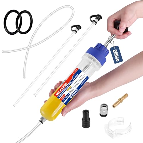 WORKPRO 200CC Manual Fluid Extractor | Multi-Purpose Oil Syringe Suction Pump, Manual Extraction and Filling Pump, Automotive Oil Syringe - size: 200cc